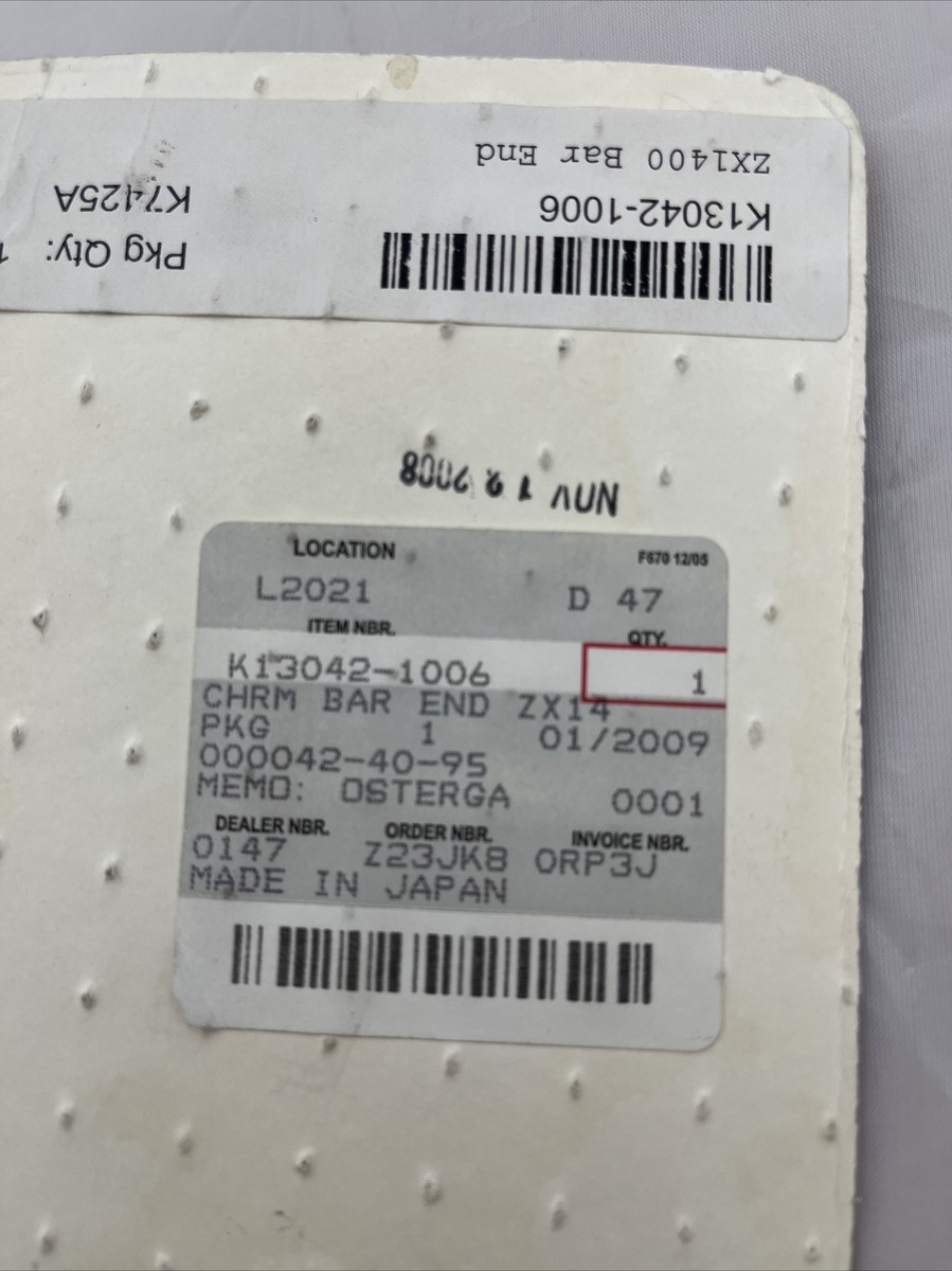 KAWASAKI ZX1400 WEIGHTED CHROME BAR END K13042-1006 O.E.M. PART