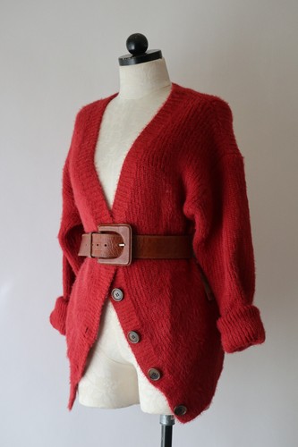 Maglione cardigan nonno Forever 21 rosso ruggine marrone maglia sfocata scollo a V donna L - Foto 6 di 24