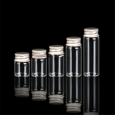 5/7/14/20/25ml Kleine Klare Flaschen Glasfläschchen Mit Aluminium Schraubkappe