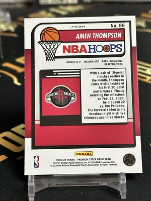 2023-24 PANINI NBA HOOPS PREMIUM STOCK AMEN THOMPSON SILVER