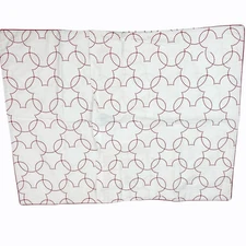 Disney Mickey Mouse Ethan Allen Dash Pillow Sham STANDARD Made Italy White Red