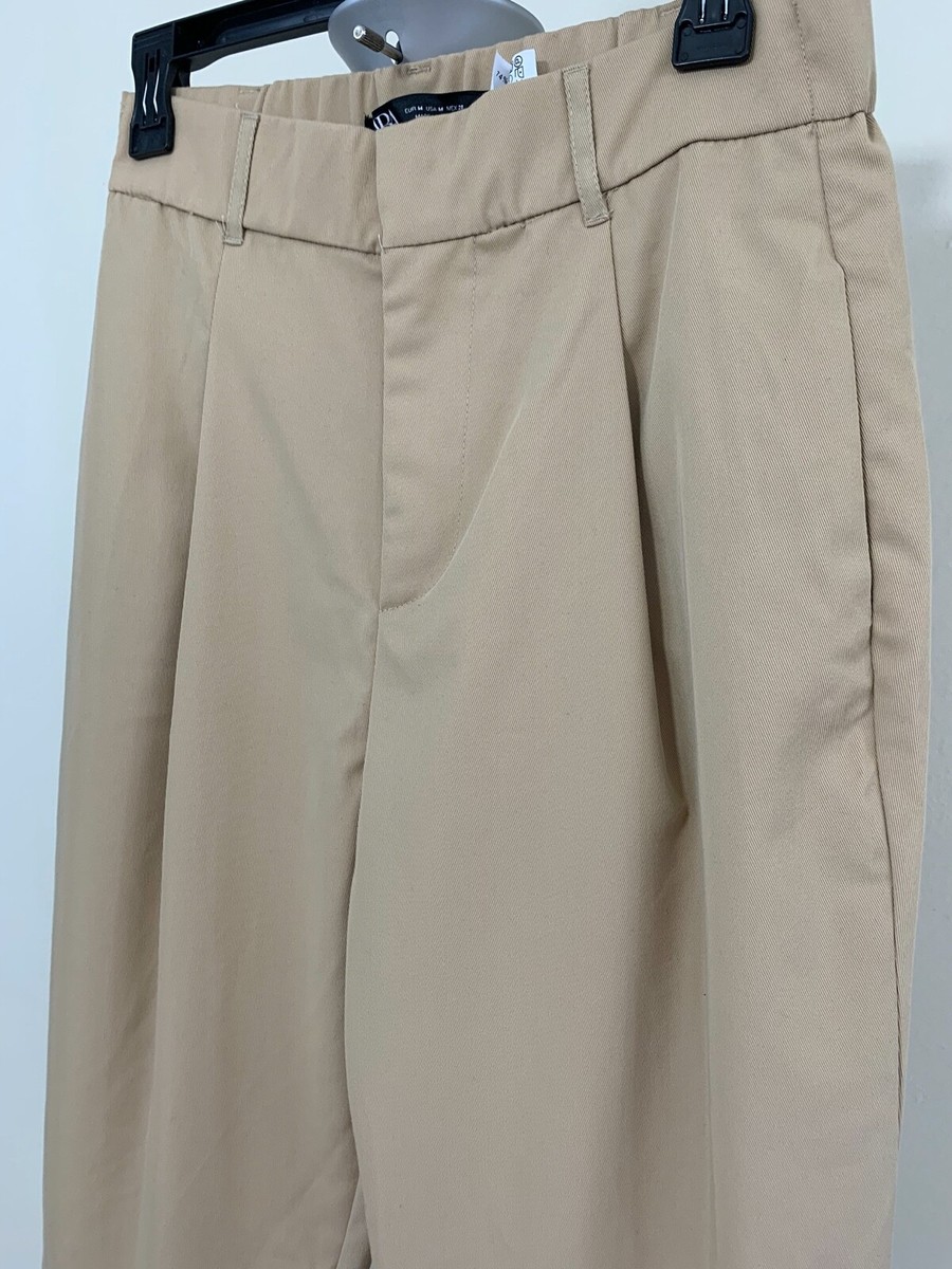 NWD ZARA Beige denim Pants CIGARETTE With Elastic Waist is NWD ZARA Beige denim Pants CIGARETTE With Elastic Waist is