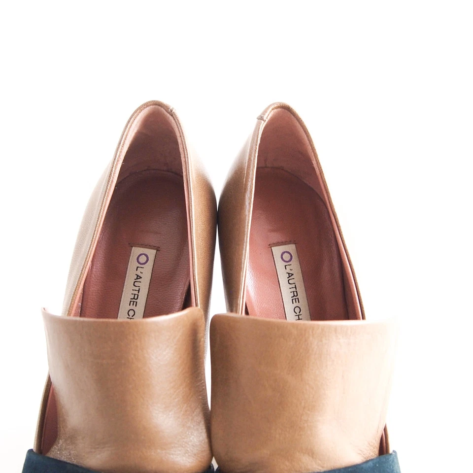 Sapato Feminino L'Autre Chose Heels Pumps Couro Bege Tamanho EUA 7.5 EU 37.5 - Imagem 4 de 4