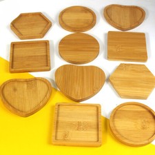 1X DIY Bamboo Mug Coaster Blank Handmade Cup Mat Material Craft Gift Decoration
