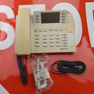 3+elmeg  CS 410 U  CS410U Up0 Systemtelefon leicht vergilbt beige weiß