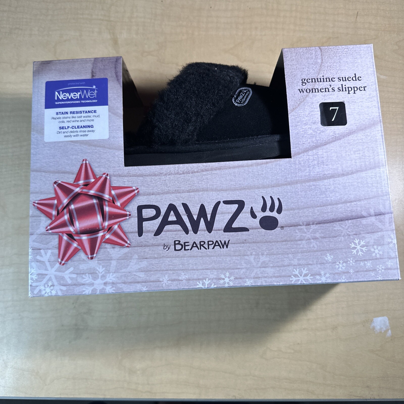 Pawz by Bearpaw Women's Black Size Mackenzie Suede Scuff Slipper