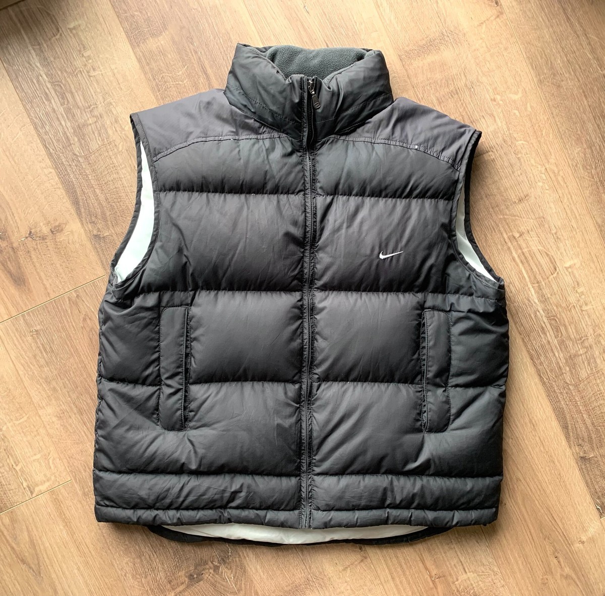 Vintage Nike Down Puffer vest jacket Men's XL Grey