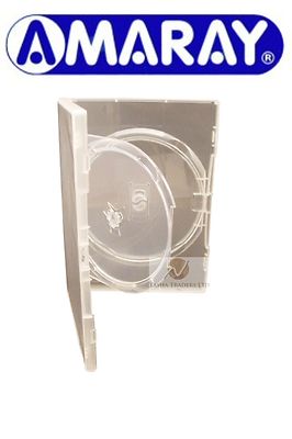 10 Doppel Klar DVD Hülle 14mm Buchrücken mit Swing Tray Neu Ersatz Cover Amaray