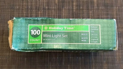 Holiday Time Mini Lights Multicolor 100 Count String Christmas 24 Ft White Cord - Picture 3 of 9