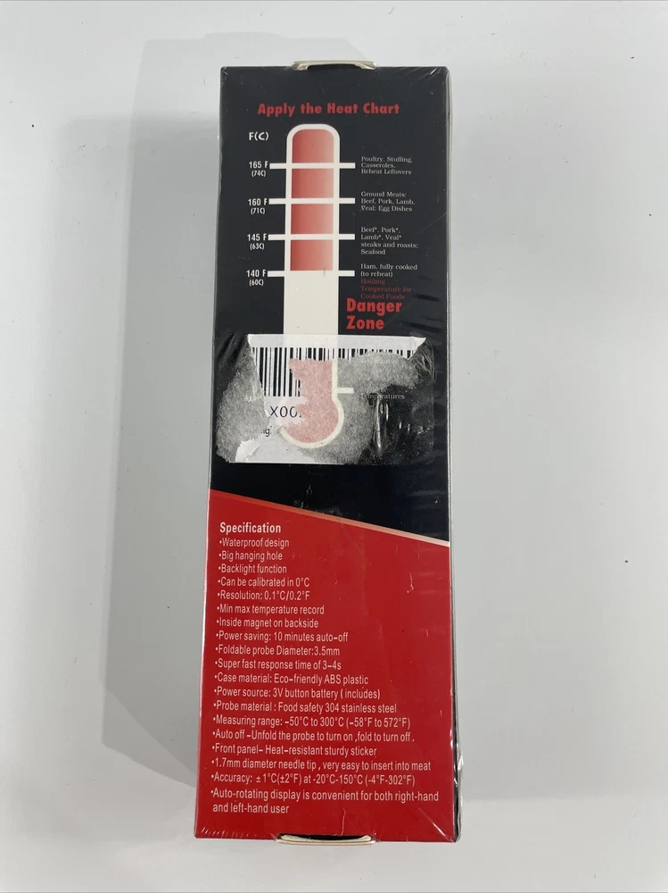 Meat Thermometer for Grilling and Cooking, Instant Read, Waterproof. New