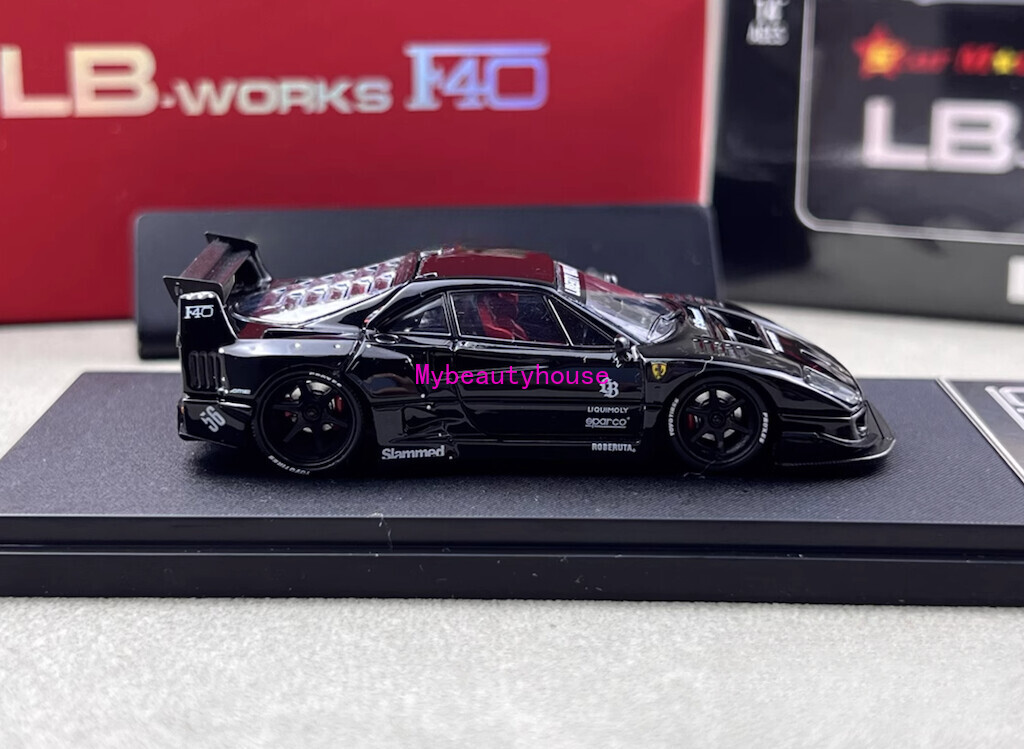 Star 1:64 Black F40 LBWK Racing Sports Model Diecast Metal