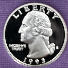 1993 S Washington Proof Clad Quarter from Proof Set