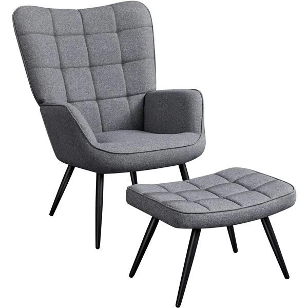 Bedroom armchair with sale ottoman