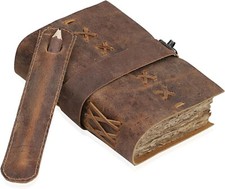 7x5" Leather Bound Vintage Journal for Women Men Book of Shadows -Rustic Brown