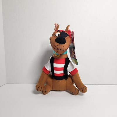 Scooby-Doo Sitting Pirate Costume Plush Red White Stripes Eye Patch / BRAND NEW