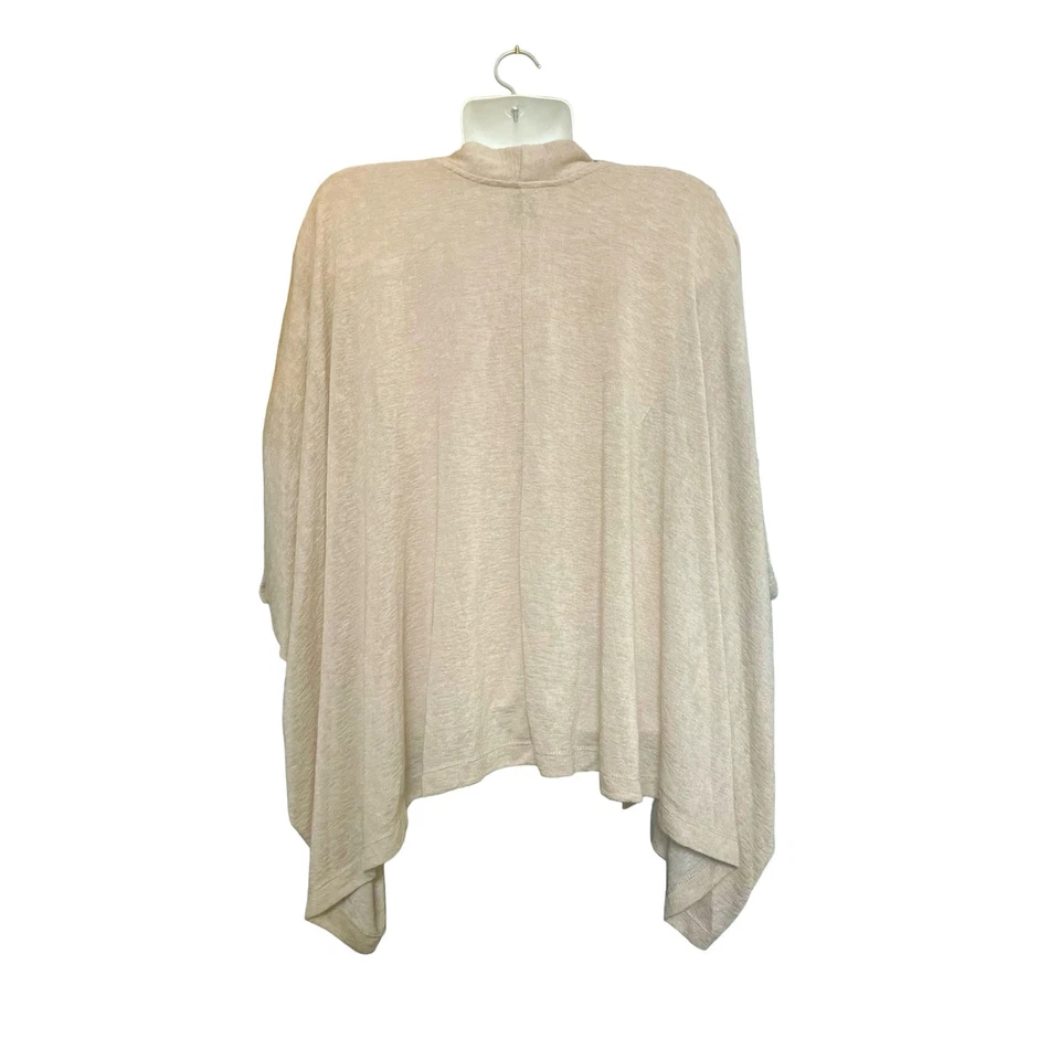 Suéter cárdigan tejido ligero frente abierto de gran tamaño tostado Bobeau para mujer talla XL Foto 3 de 4