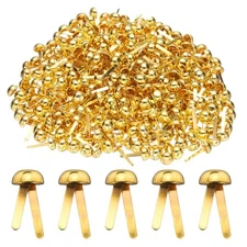 500pcs Brads Paper Fastener, 8mmx17mm Metal Split Pin for Paper Craft, Gold