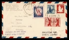 DR WHO 1956 FDC IMPERF UPRATED AIRMAIL STATIONERY #UC25 COMBO TO GERMANY R64048