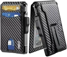 Slim Carbon Fiber Bifold Wallet – RFID Blocking, Stylish & Secure