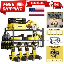 Power Tool Organizer Wall Mount, 3-Tier Heavy Duty Metal Rack Loads 180lbs wi...