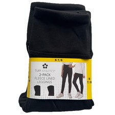 Tuff Girls 2-pack Fleece Lined Leggings Size 7/8 Black NWT