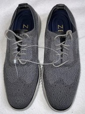 Cole Haan Men s Zerogrand Stitchlite Gray Knit Wingtip Oxford Shoes Size 8.5M