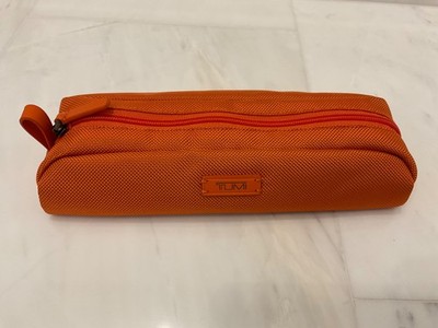 NEW - TUMI Zippered Ballistic Nylon Pencil Case - Cord Pouch - SUNRISE ORANGE