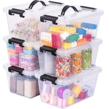 Storage Bins with Lids 6 Pack 7Qt Clear Stackable Organizer Containers