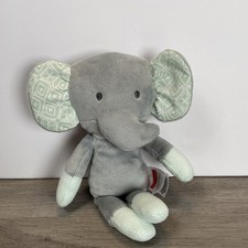Fisher Price Gray Elephant Plush Stuffed Animal Lovey Green Sweet Surroundings