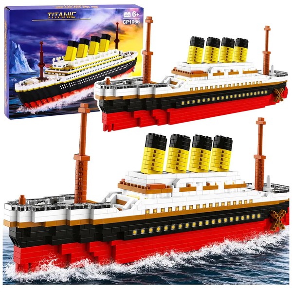 Zestaw Klocki Konstrukcyjne Statek Titanic DużY Model 60 Cm 3327 El. Lean Toys-image