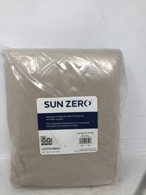 Sun Zero-One Panel Ecru Off-White Blackout Back Curtain 50''x96''