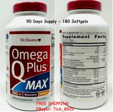 Dr. Sinatra Omega Q Plus MAX - Heart Health 100mg of CoQ10 Turmeric 180 softgels