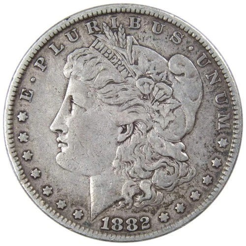 1882 Morgan Dollar VF Very Fine 90% Silver $1 US Coin Collectible