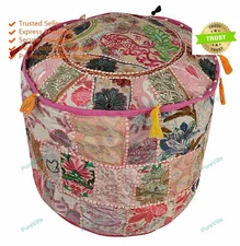 New Indian Floral Pouf Cover Any Room Ottoman FootStool Decorative Boho Bean Bag