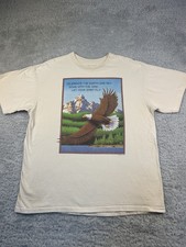 Vintage Human-i-Tees Reflections Organic Bald Eagle Graphic T-Shirt XL USA Made