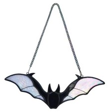 Bat Stained Glass Sun Catcher Window Hanging, Handmade Translucent Colorful