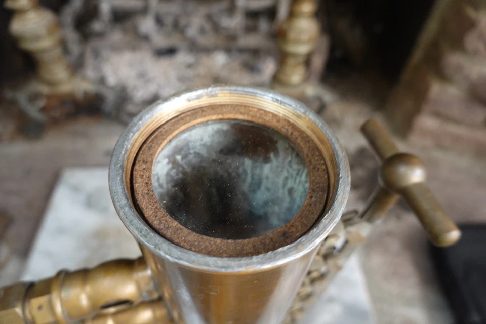 Antiguo engrasador por goteo de latón de vidrio de 6 piensos marítimo Lunkenheimer Powell Detroit Foto 3 de 4