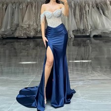 Luxurious Prom Dress Women's Evening Dresses Mermaid Dress Off-shoulder Crystals