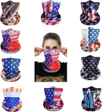 10 Pack American Flag Outdoor Face Mask Neck Gaiter Headwear for Cycling Running