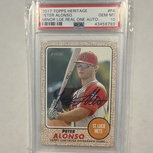 Topps 2017 Heritage MiLB Pete Alonso St Lucie Mets ROA-PA RC Auto PSA 10