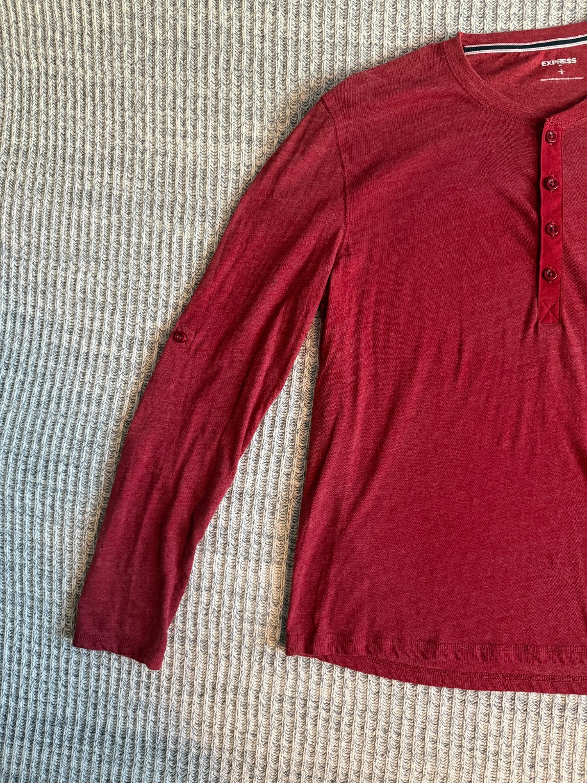 Express Men’s Large Quarter-Button Pullover - Mar… - image 5