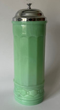 TableCraft Jadite Green Glass Straw Dispenser Holder Retro Soda Fountain Style