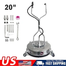 20" Pressure Washer Surface Cleaner with Dual Handles ＆ 4 Wheels Quick Connect