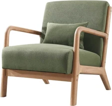 CANMOV Linen Accent Chair - Modern Armchair for Living Room/Bedroom