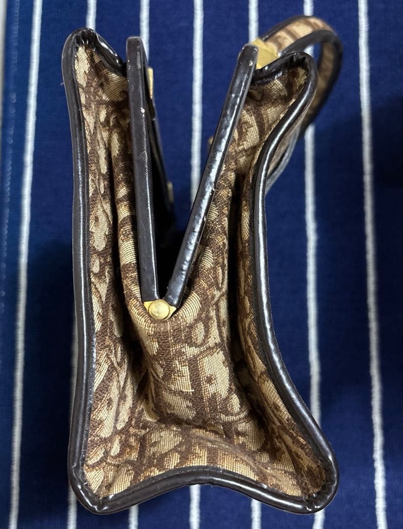 Dior Vintage Trotter Monogram Handbag Brown Retro Used thumbnail 8