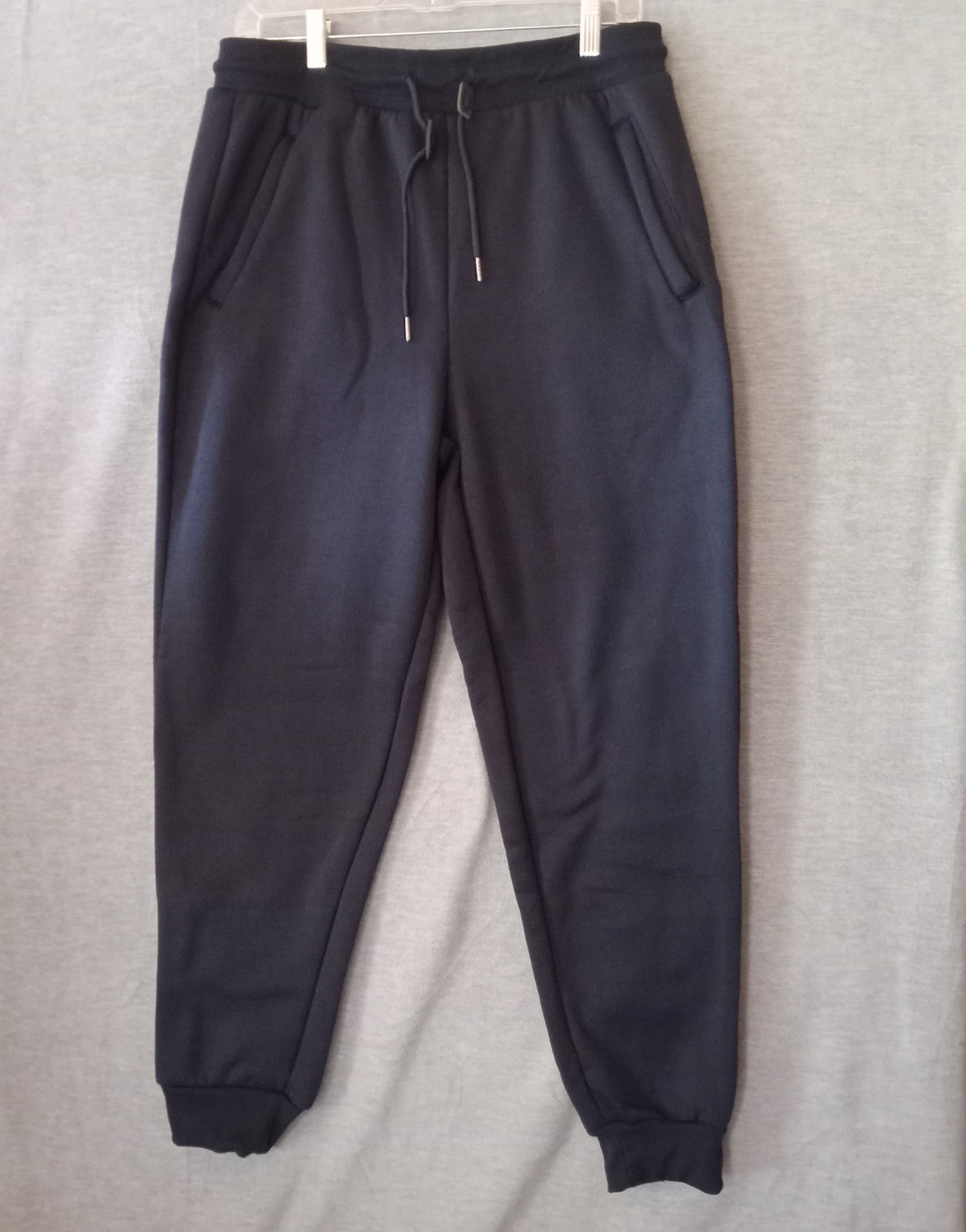 Galaxy by Harvic Women's Fleece Drawstring Navy Blue M Pockets Sweatpants NWT