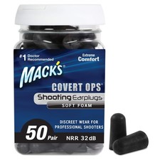 Mack's Covert Ops Soft Foam Shooting Ear Plugs, 50 50 pair Pack of 1 , Black