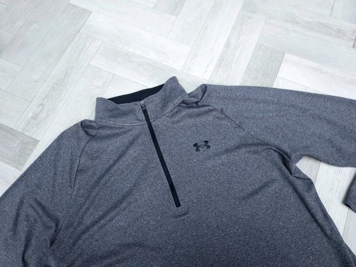 MENS GREY UNDER ARMOUR LONG SLEEVE Half Zip TOP/XL /RUNNING/GYM - Picture 2 of 5