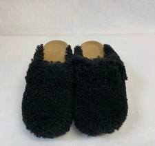 Papillio Black Faux Fur Lined Clog Slippers Comfort Women's Size 8 39