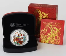2016-P Australia $1 Monkey King Colorized 1 oz .999 Fine Silver BU Coin OGP